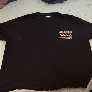 Wrangler Black Tee with Colorful Text